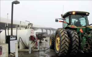 filling up a tractor